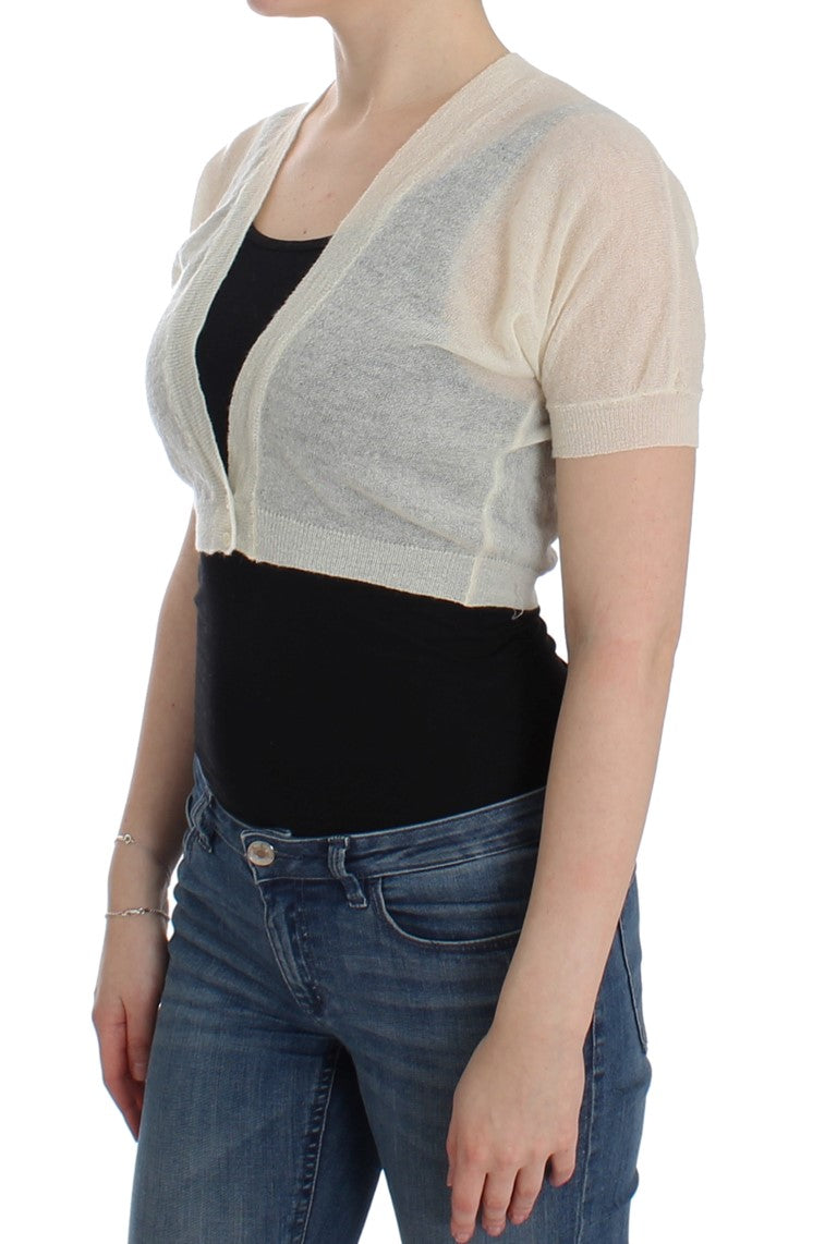 Ermanno Scervino white wool cardigan sweater