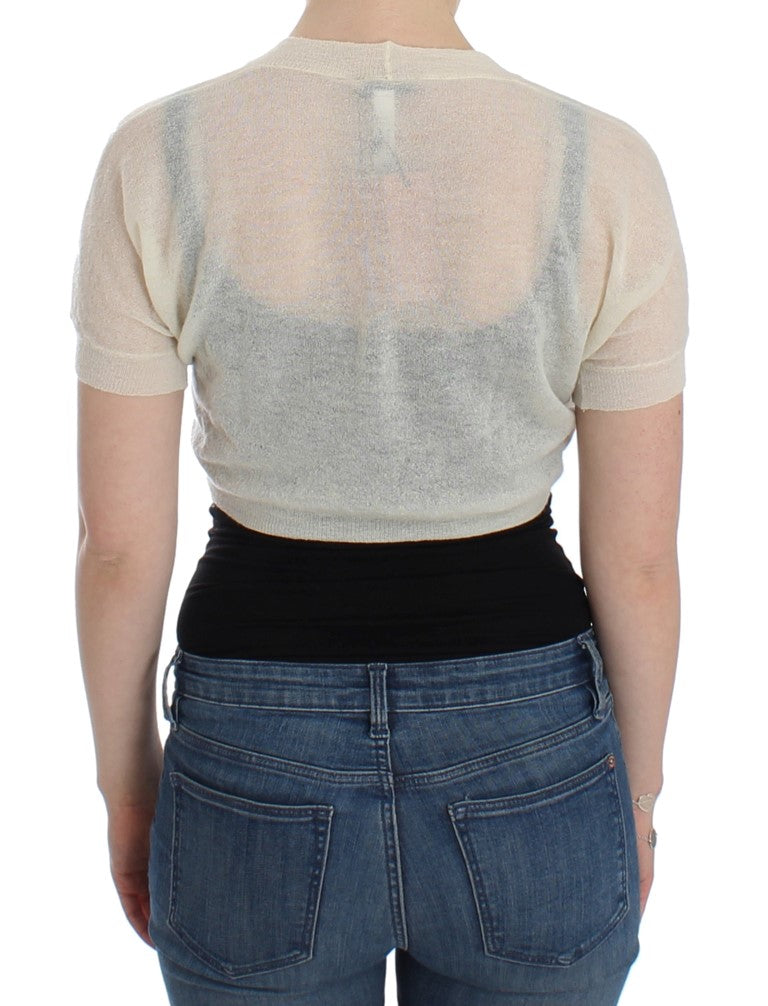 Ermanno Scervino white wool cardigan sweater