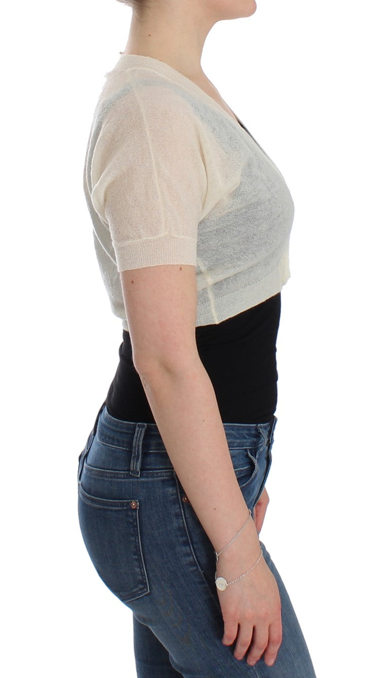 Ermanno Scervino white wool cardigan sweater