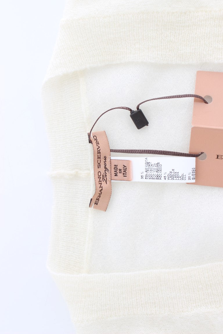 Ermanno Scervino white wool cardigan sweater