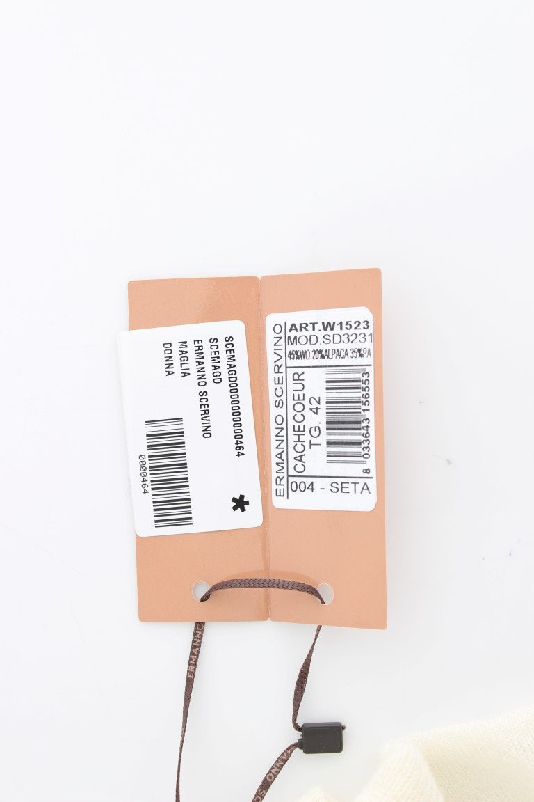 Ermanno Scervino white wool cardigan sweater