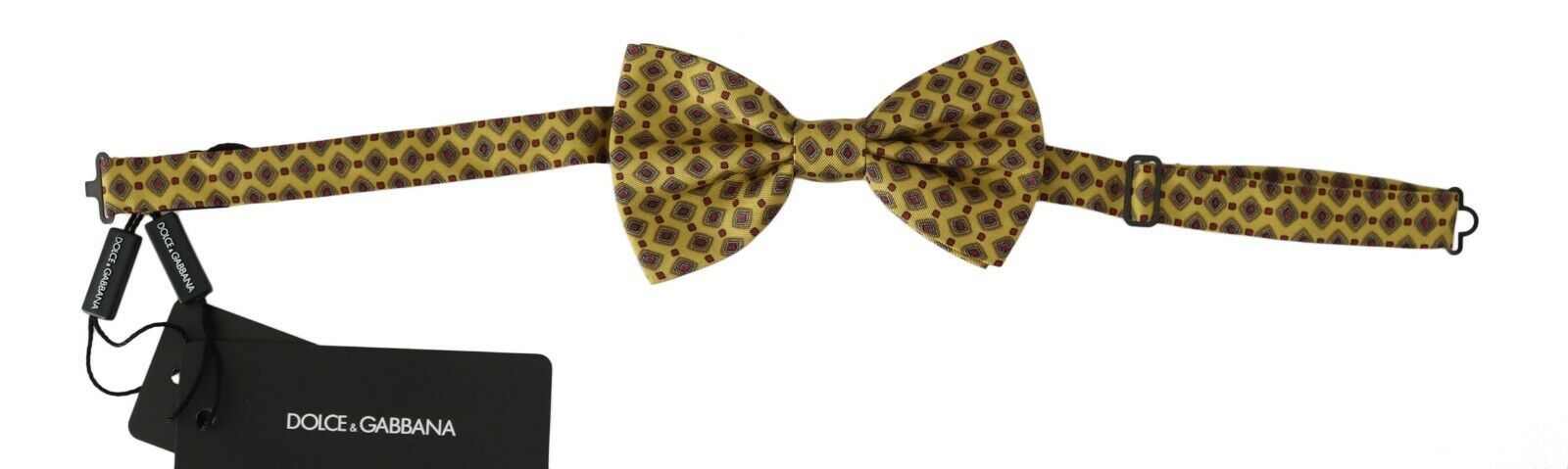 Dolce &amp; Gabbana yellow patterned adjustable silk tie