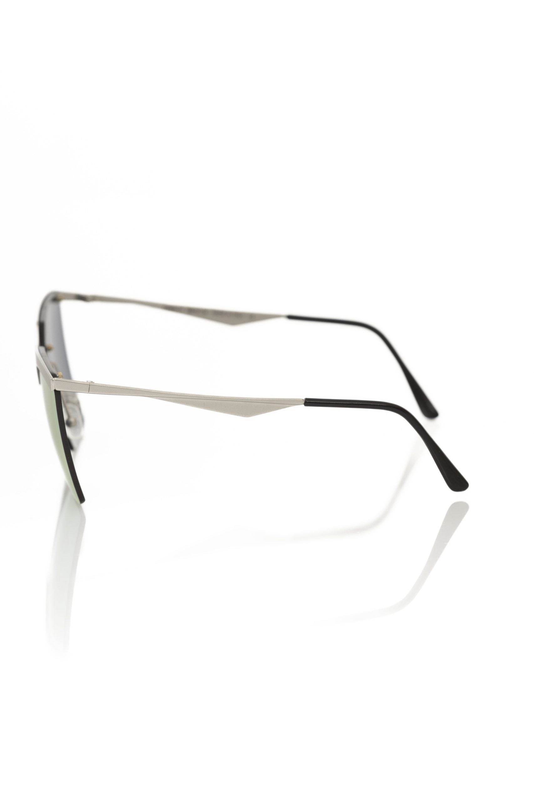 Frankie Morello Silberne Sonnenbrille für Damen im Metallic-Look
