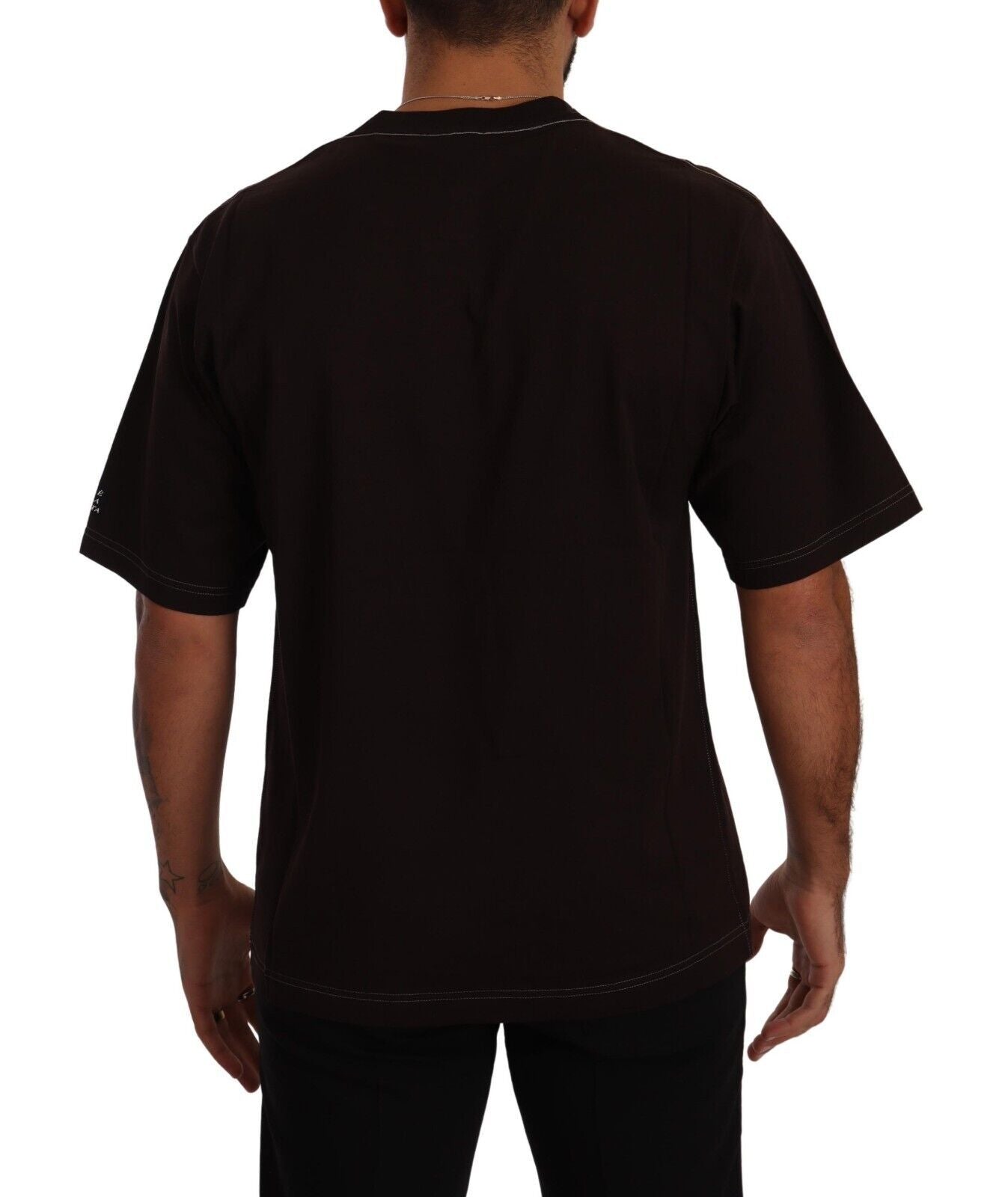 L-Amore baskılı Dolce &amp; Gabbana Bordeaux pamuklu yuvarlak yakalı tişört