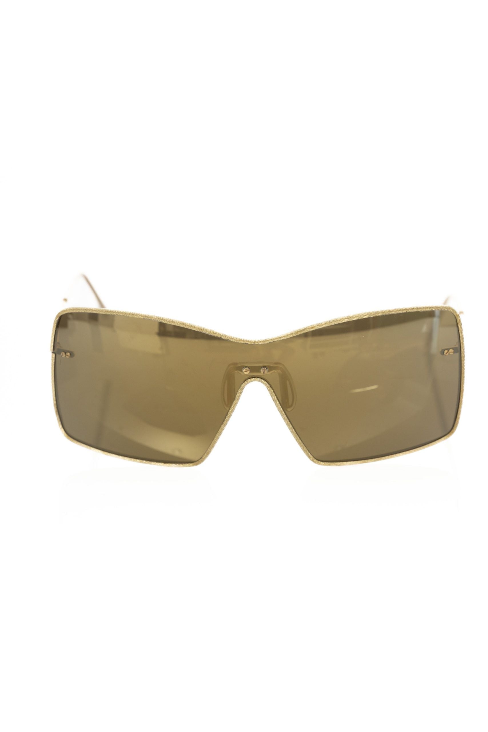 Frankie Morello Goldfarbene Metallic-Faser-Sonnenbrille für Damen