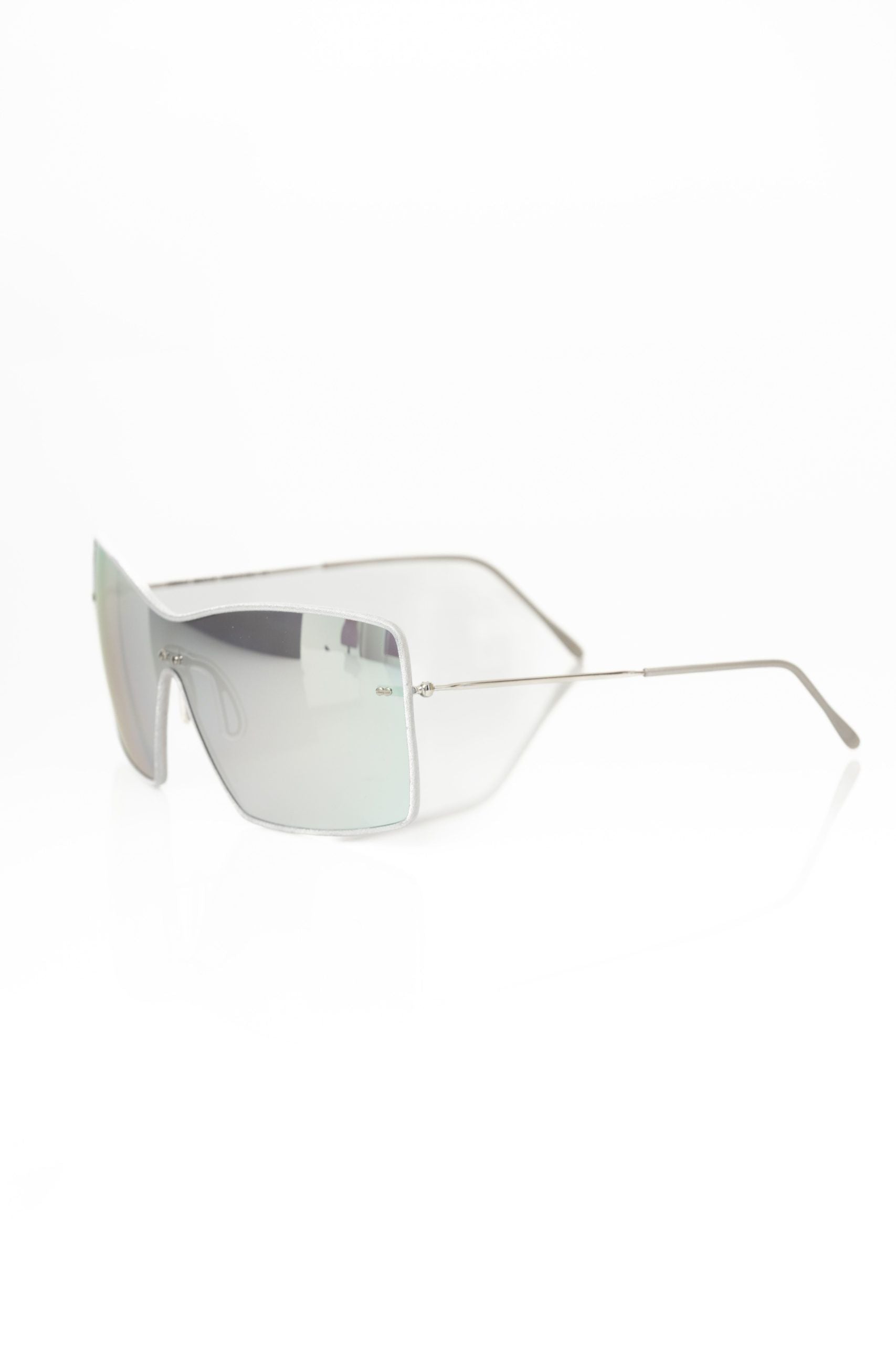 Frankie Morello Silberne Sonnenbrille aus Metallfaser für Damen