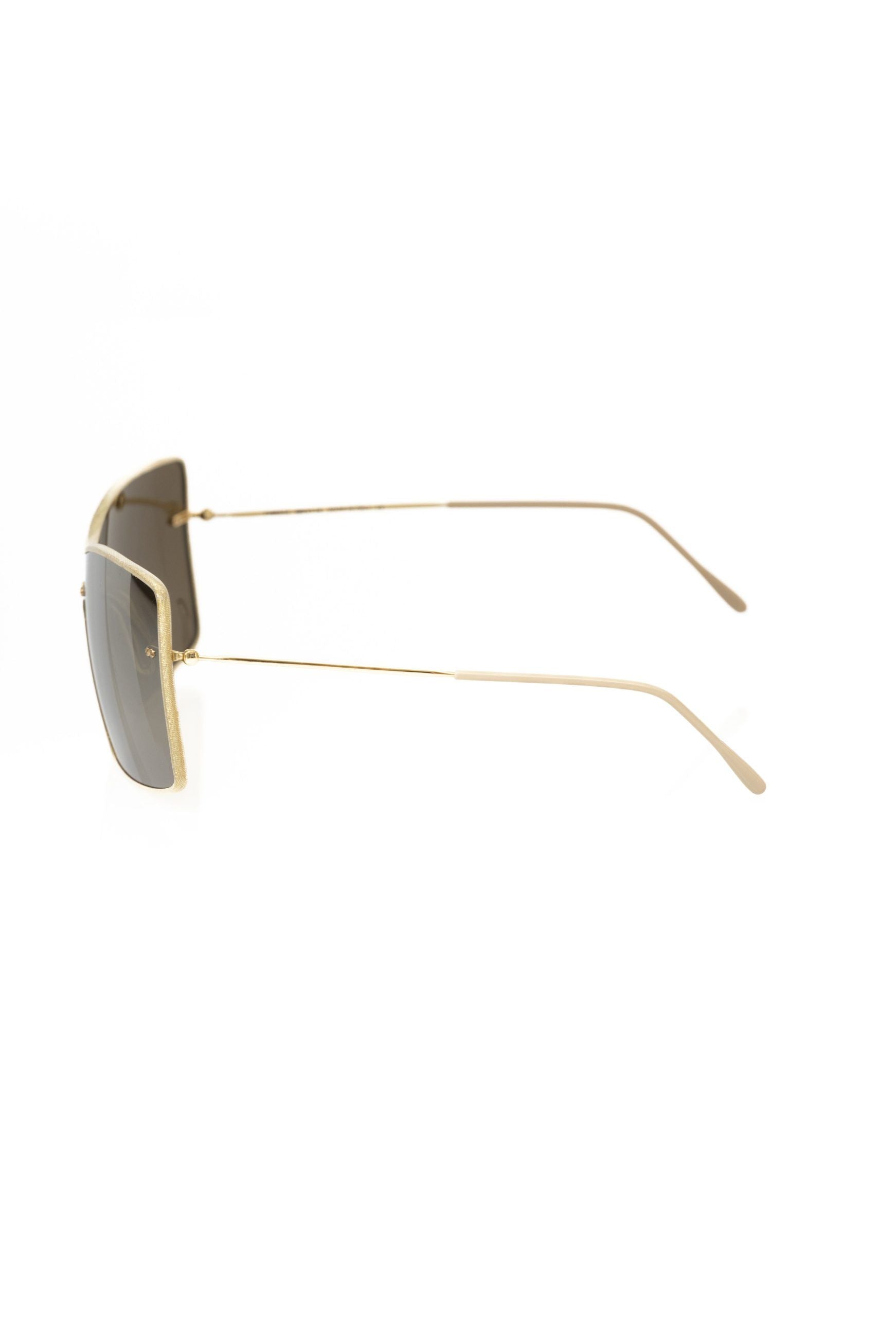 Frankie Morello Goldfarbene Metallic-Faser-Sonnenbrille für Damen