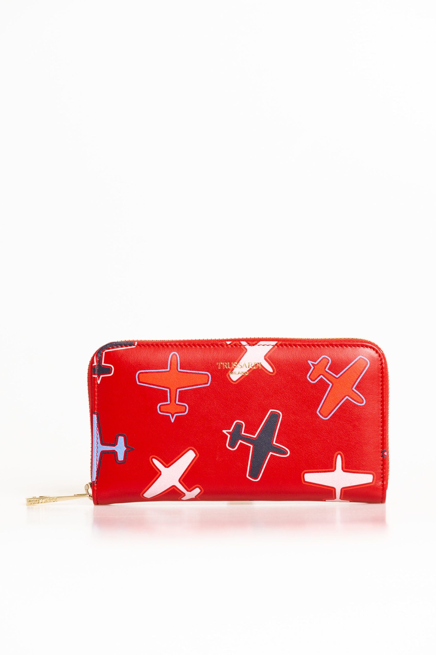 Trussardi Red Leather Wallet for Women
