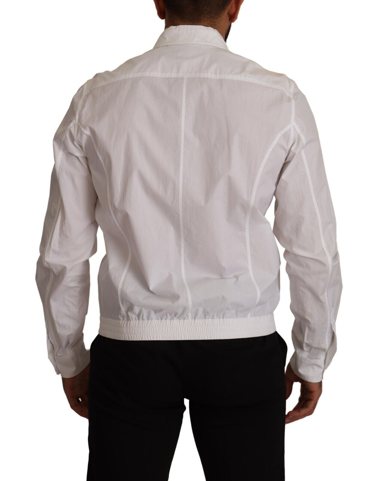 Dolce &amp; Gabbana White cotton collared button shirt for men