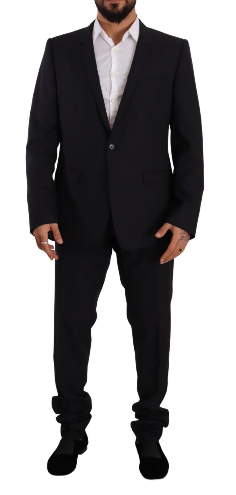 Dolce &amp; Gabbana Blue GOLD wool suit single-breasted 2 pieces