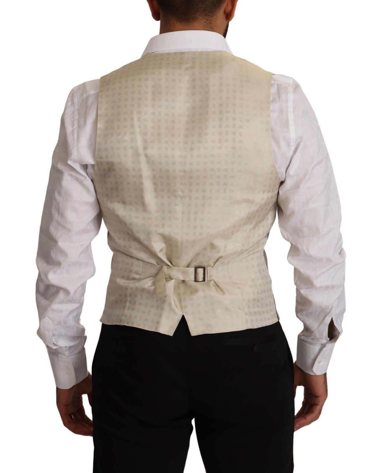 Dolce &amp; Gabbana beige single-breasted wool vest
