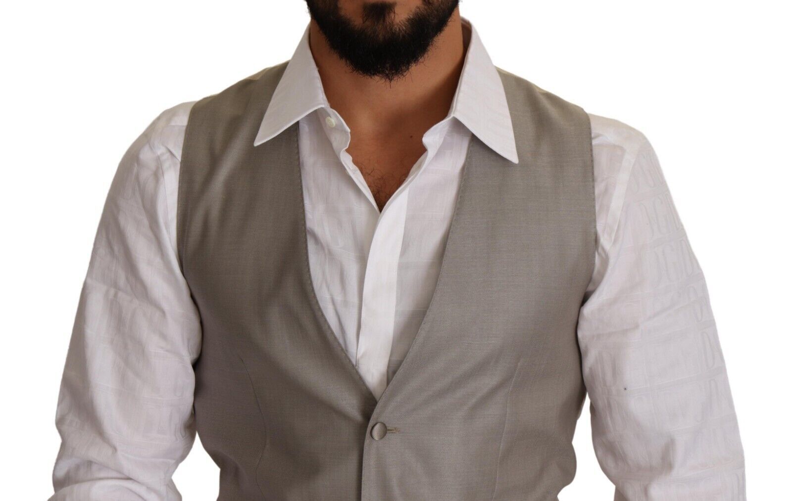 Dolce &amp; Gabbana beige single-breasted wool vest