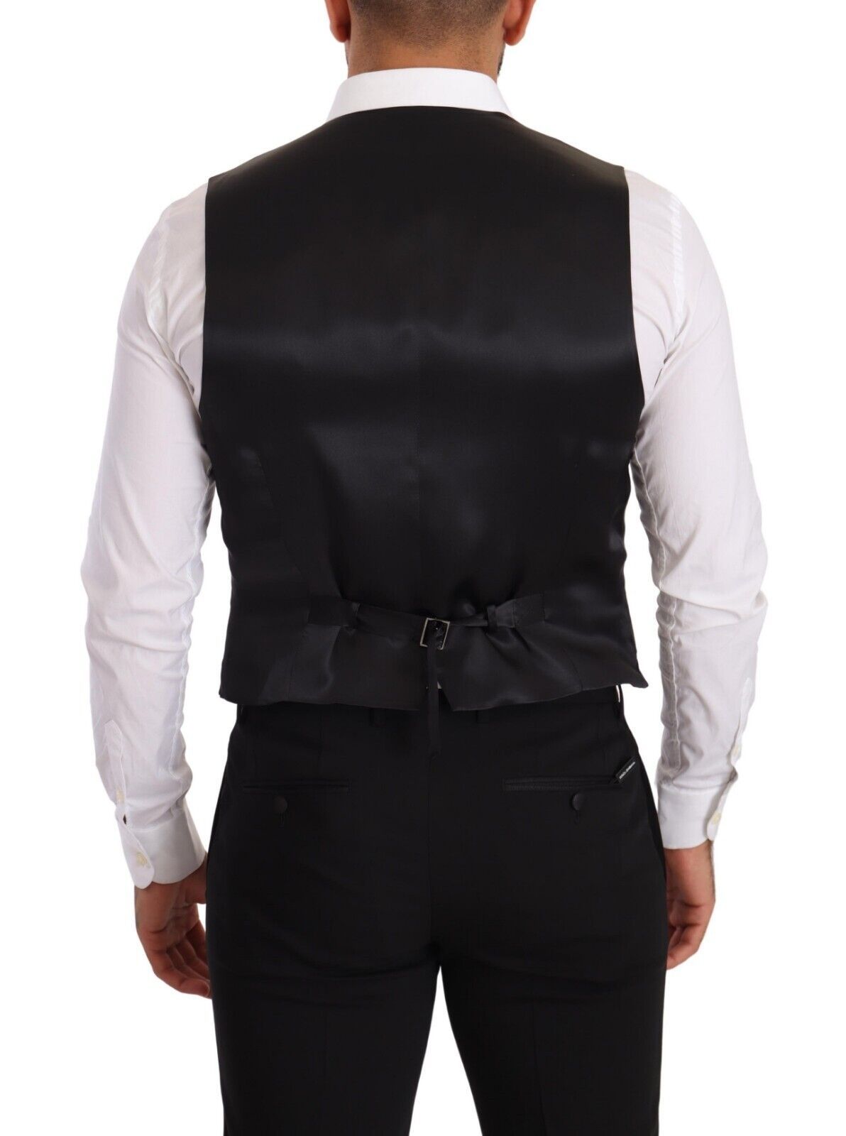 Dolce &amp; Gabbana Grey Silk Vest Slim Fit Vest Formal Vest