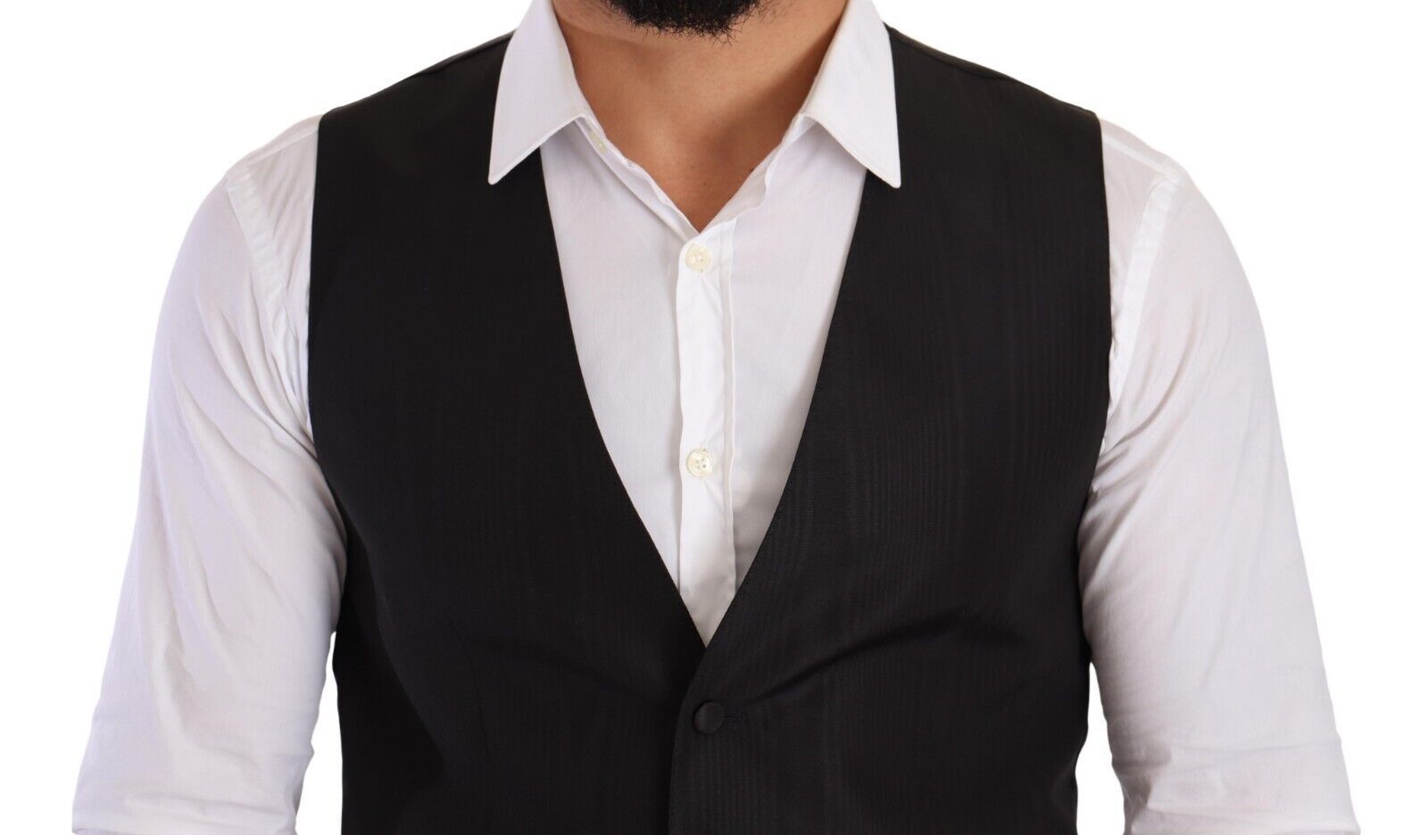 Dolce &amp; Gabbana Grey Silk Vest Slim Fit Vest Formal Vest