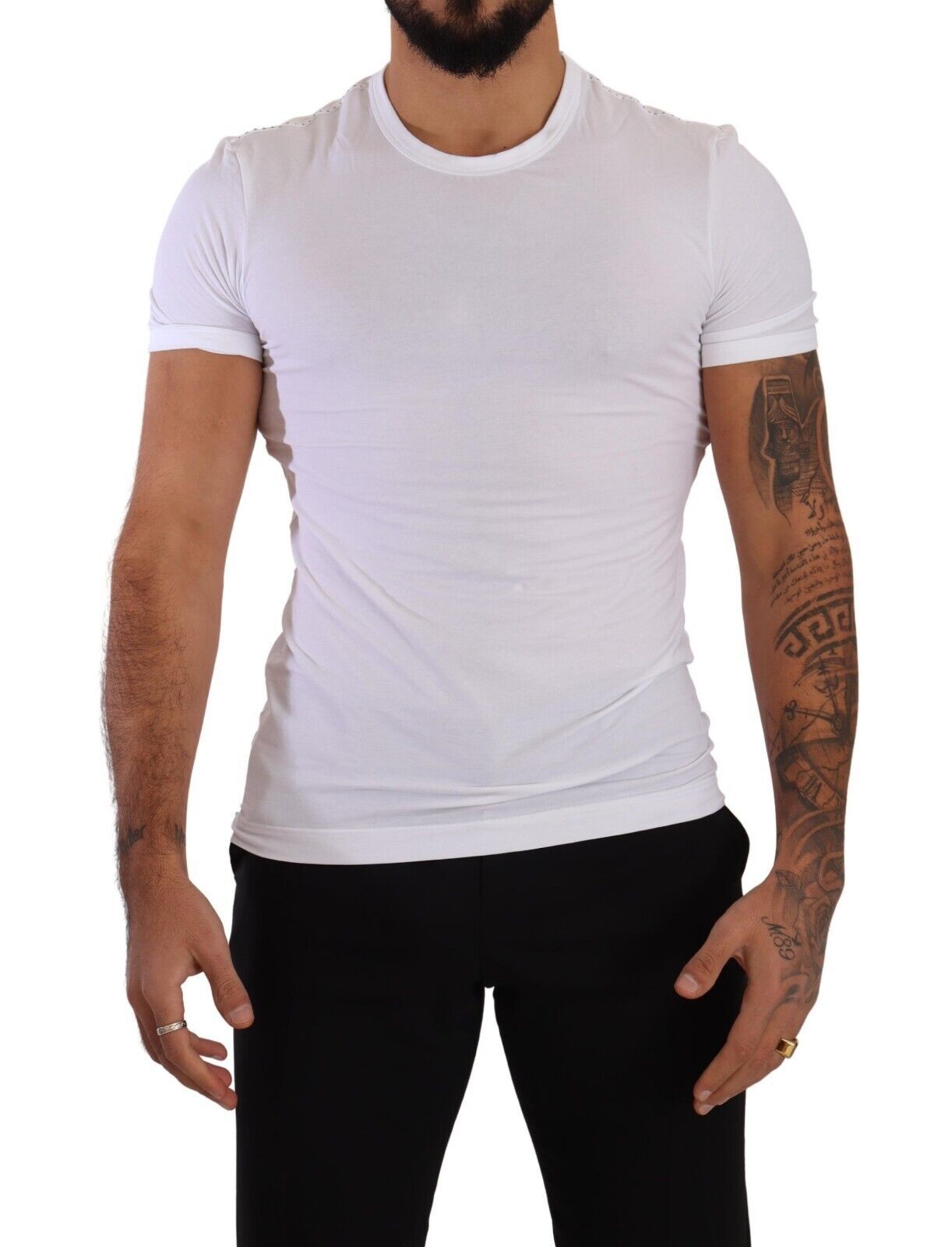 Dolce &amp; Gabbana White Cotton Stretch Crew Neck T-Shirt Underwear