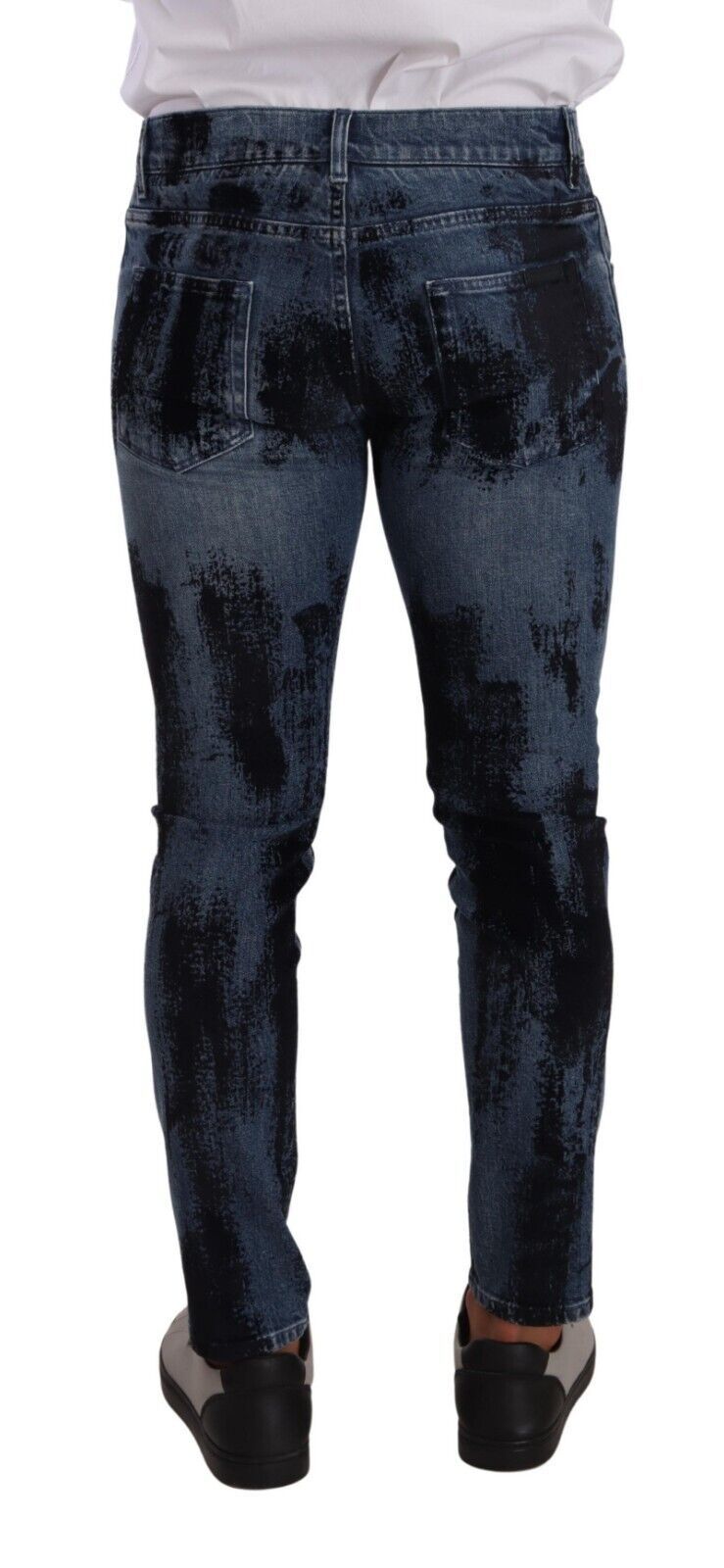 Dolce &amp; Gabbana Blue-Black Cotton Skinny Denim Jeans