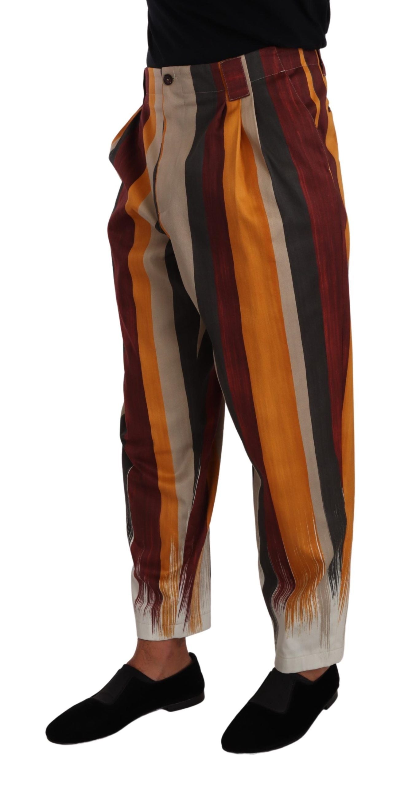 Dolce &amp; Gabbana multicolor striped cotton tapered trousers