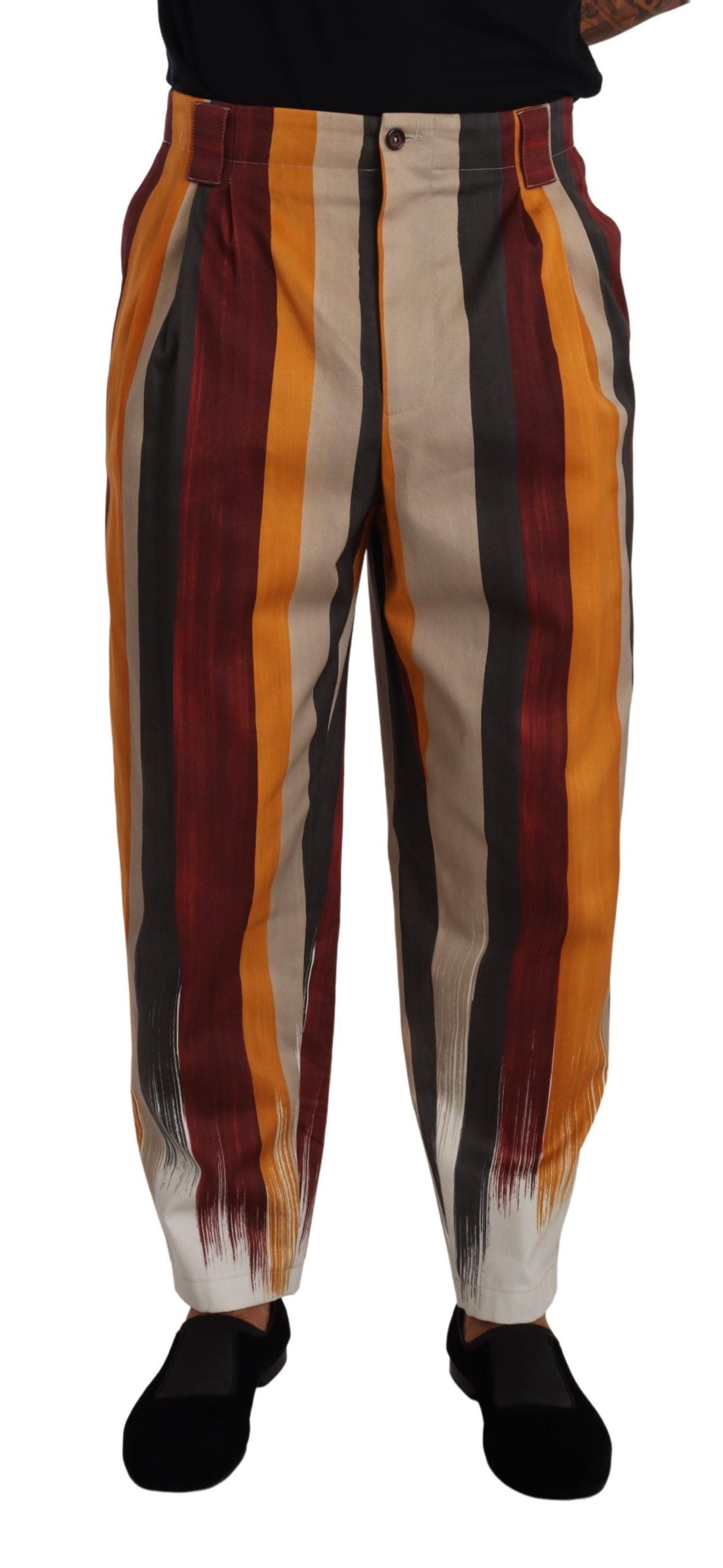Dolce &amp; Gabbana multicolor striped cotton tapered trousers