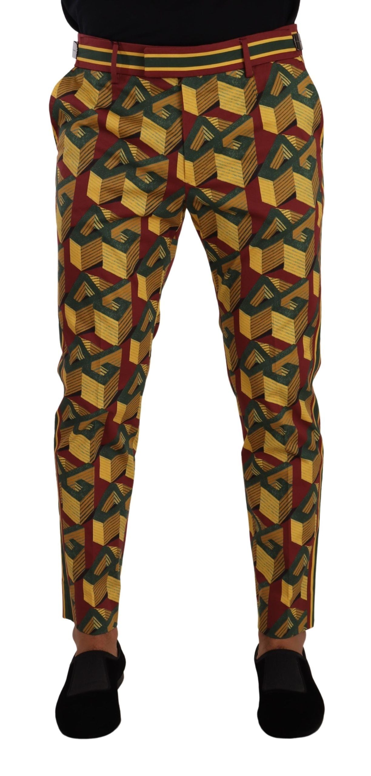 Dolce &amp; Gabbana Multicolor Logo Mania cotton tapered trousers