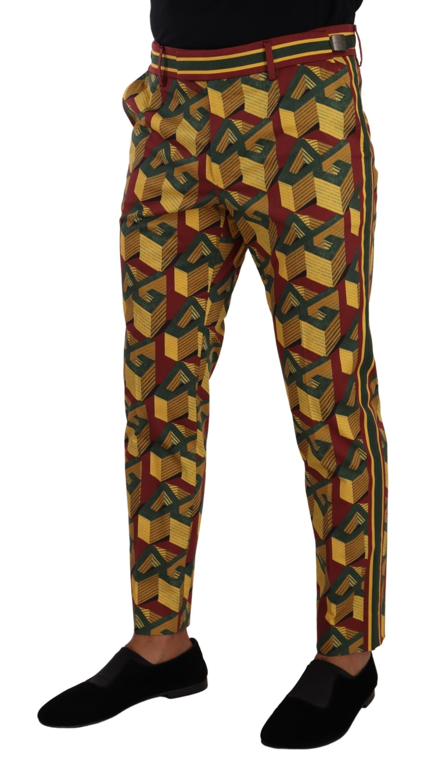 Dolce &amp; Gabbana Multicolor Logo Mania cotton tapered trousers