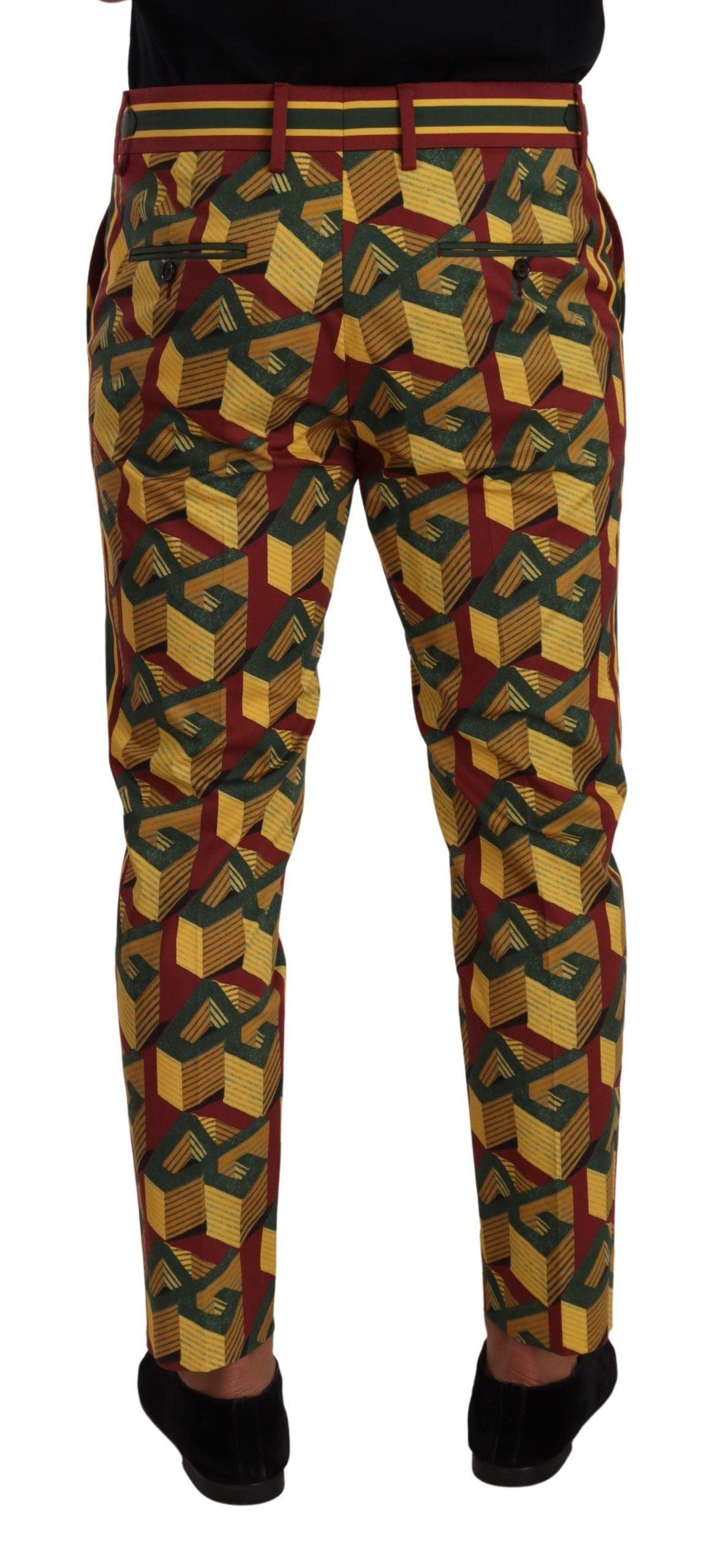 Dolce &amp; Gabbana Multicolor Logo Mania cotton tapered trousers