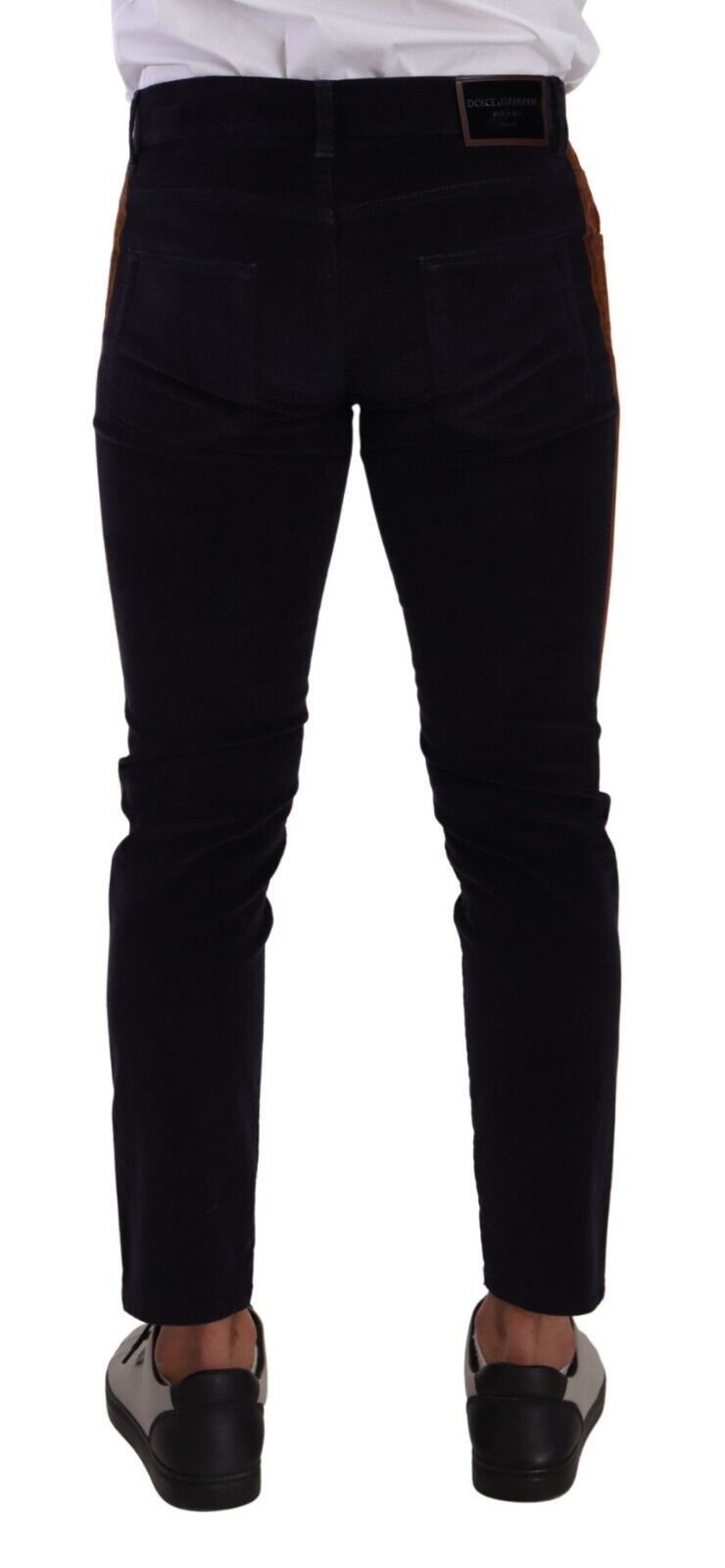 Dolce &amp; Gabbana blue cotton stretch skinny corduroy jeans