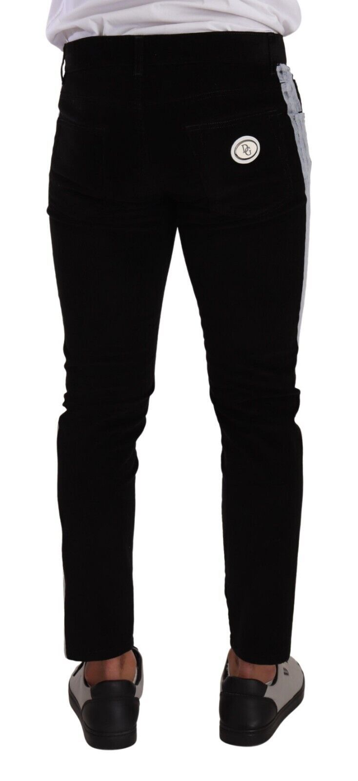 Dolce &amp; Gabbana black cotton stretch skinny corduroy jeans