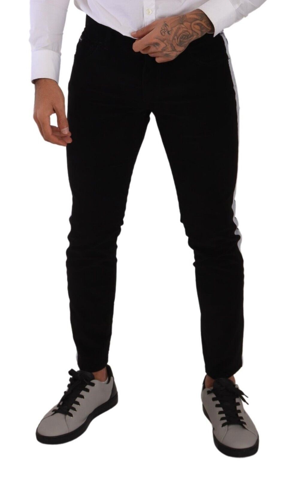Dolce &amp; Gabbana black cotton stretch skinny corduroy jeans