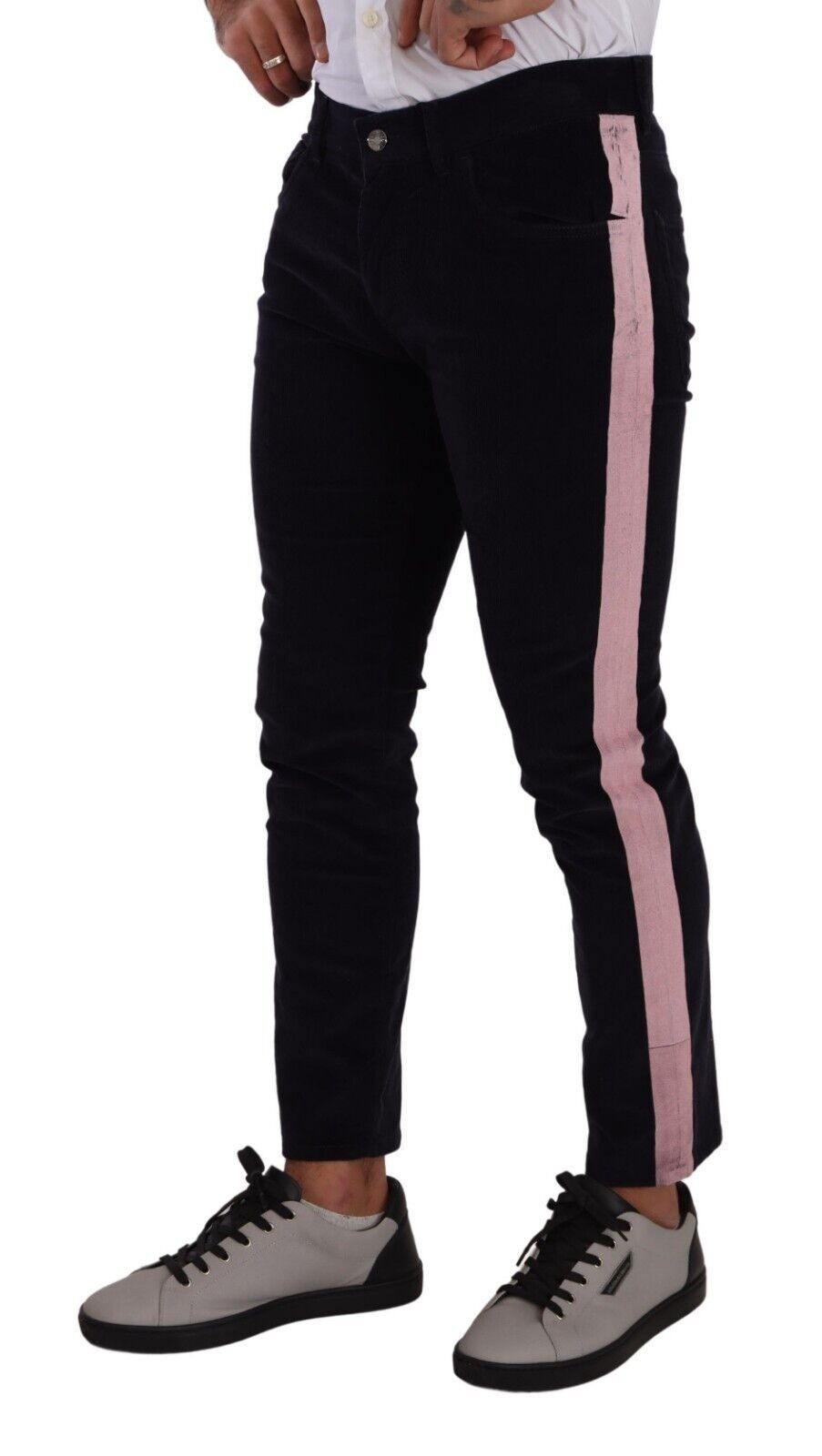 Dolce &amp; Gabbana blue corduroy cotton stretch skinny jeans