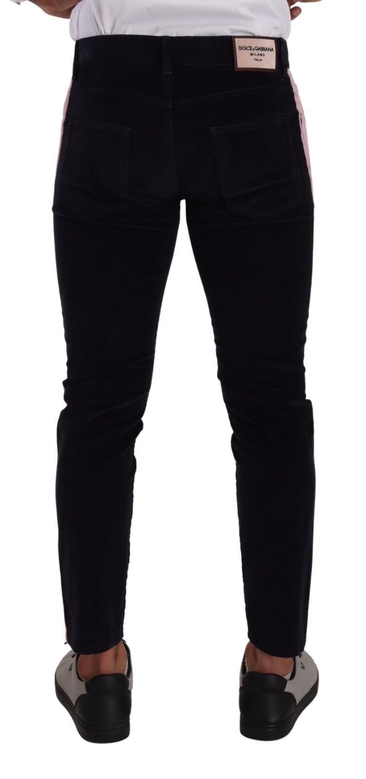 Dolce &amp; Gabbana blue corduroy cotton stretch skinny jeans