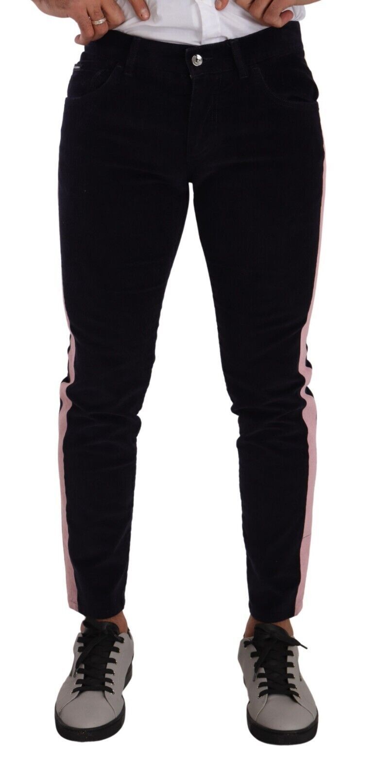 Dolce &amp; Gabbana blue corduroy cotton stretch skinny jeans