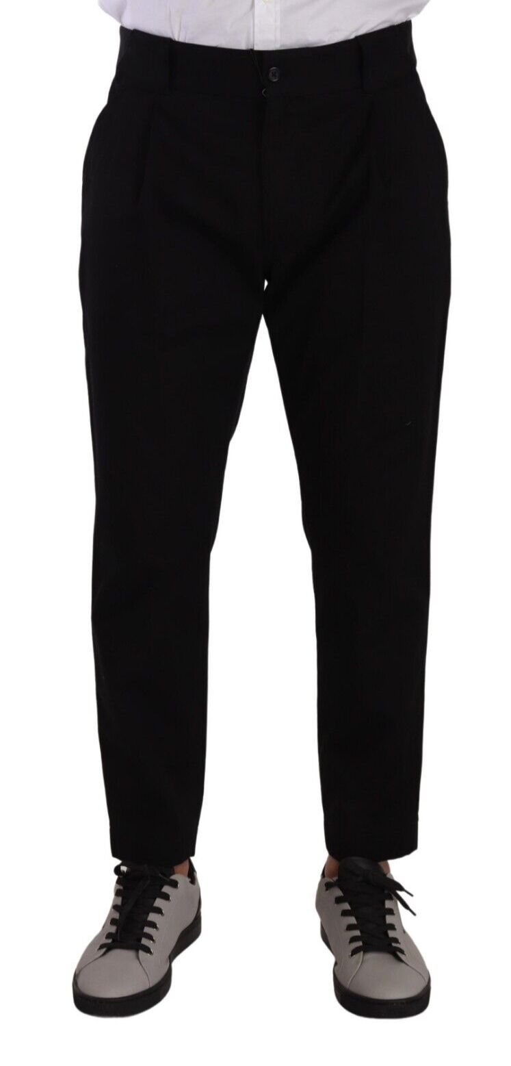 Dolce &amp; Gabbana Black Cotton Stretch Chinos Trousers Jeans