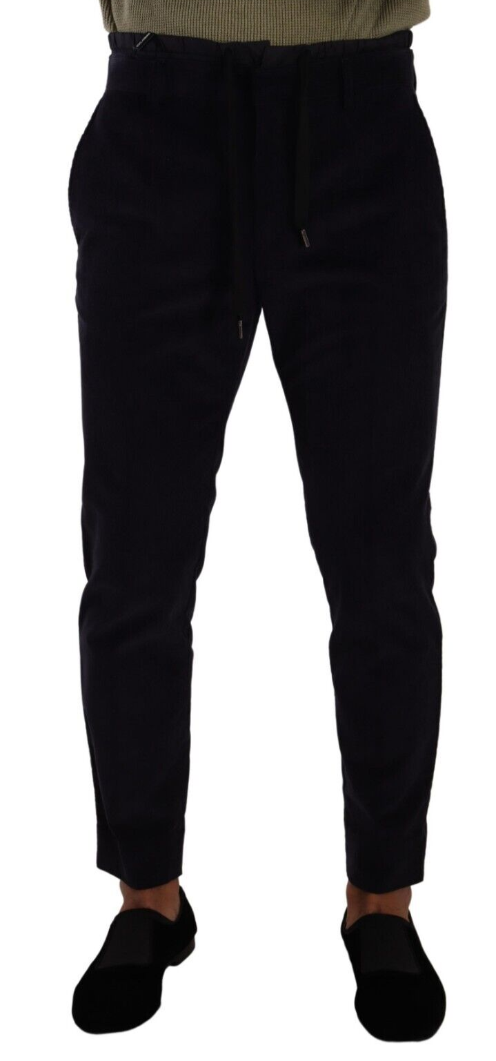 Dolce &amp; Gabbana blue skinny cotton corduroy trousers