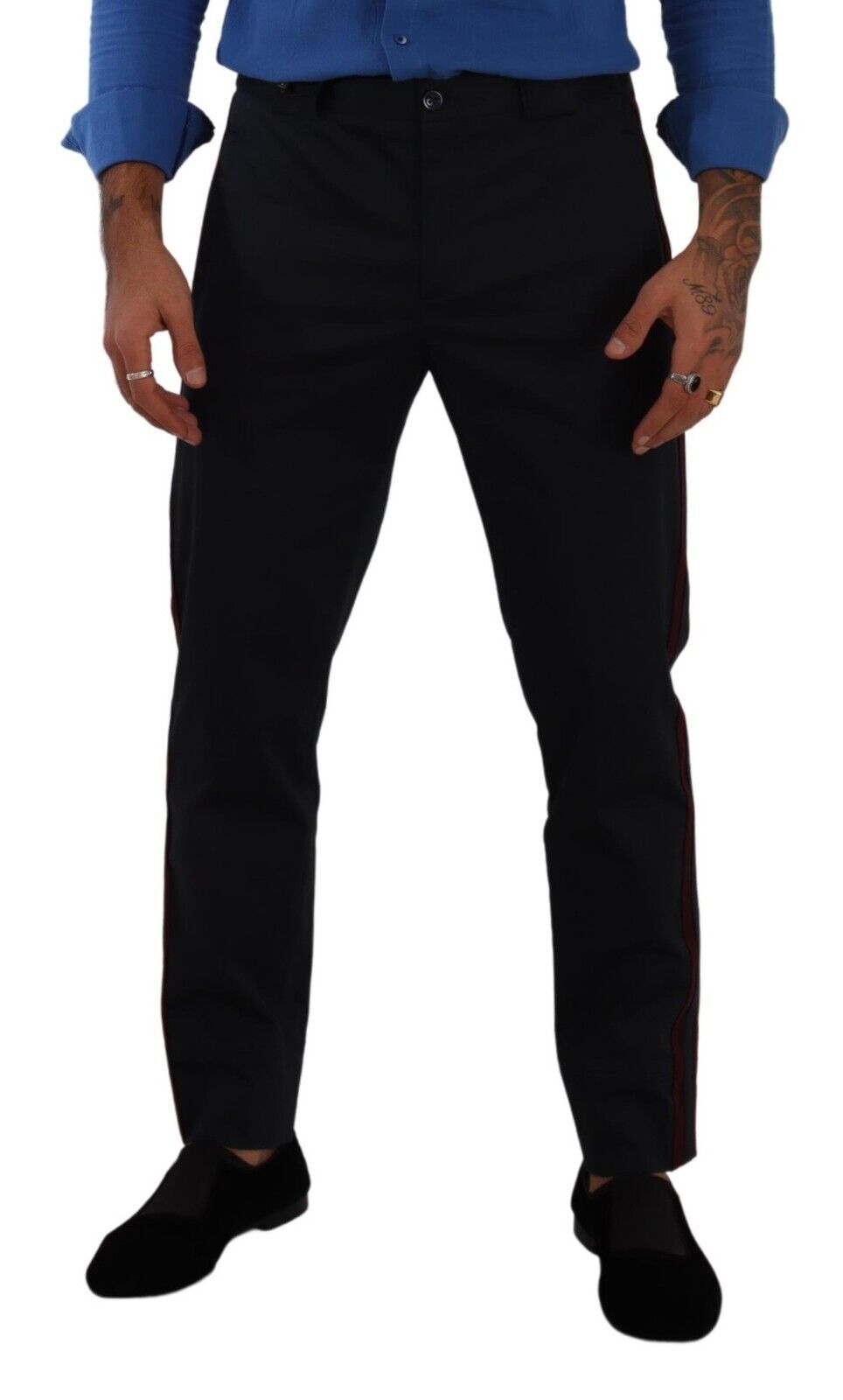 Dolce &amp; Gabbana burgundy cotton skinny chino pants