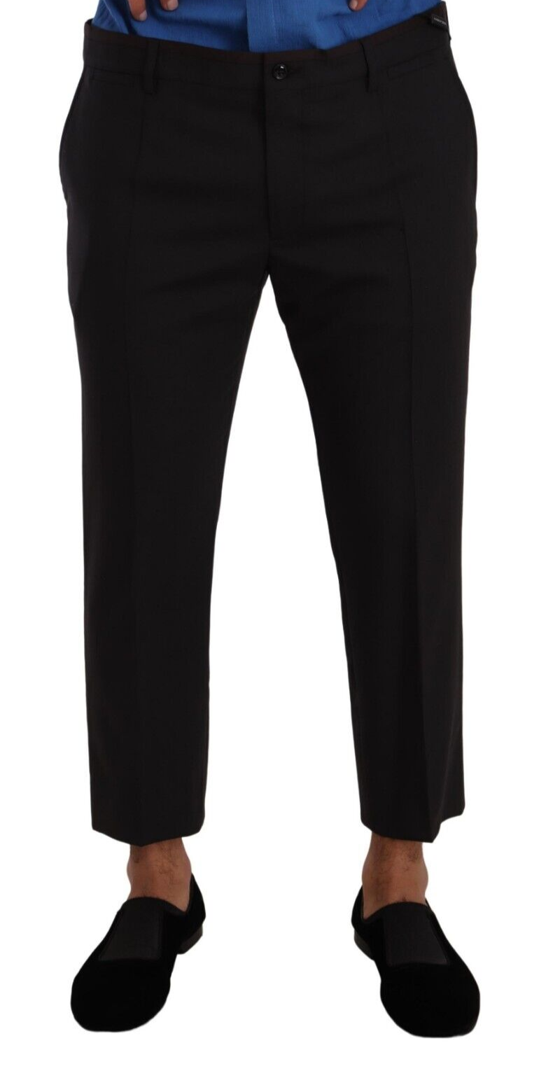 Dolce &amp; Gabbana Grey Bordeaux Wool Trousers Dress Pants
