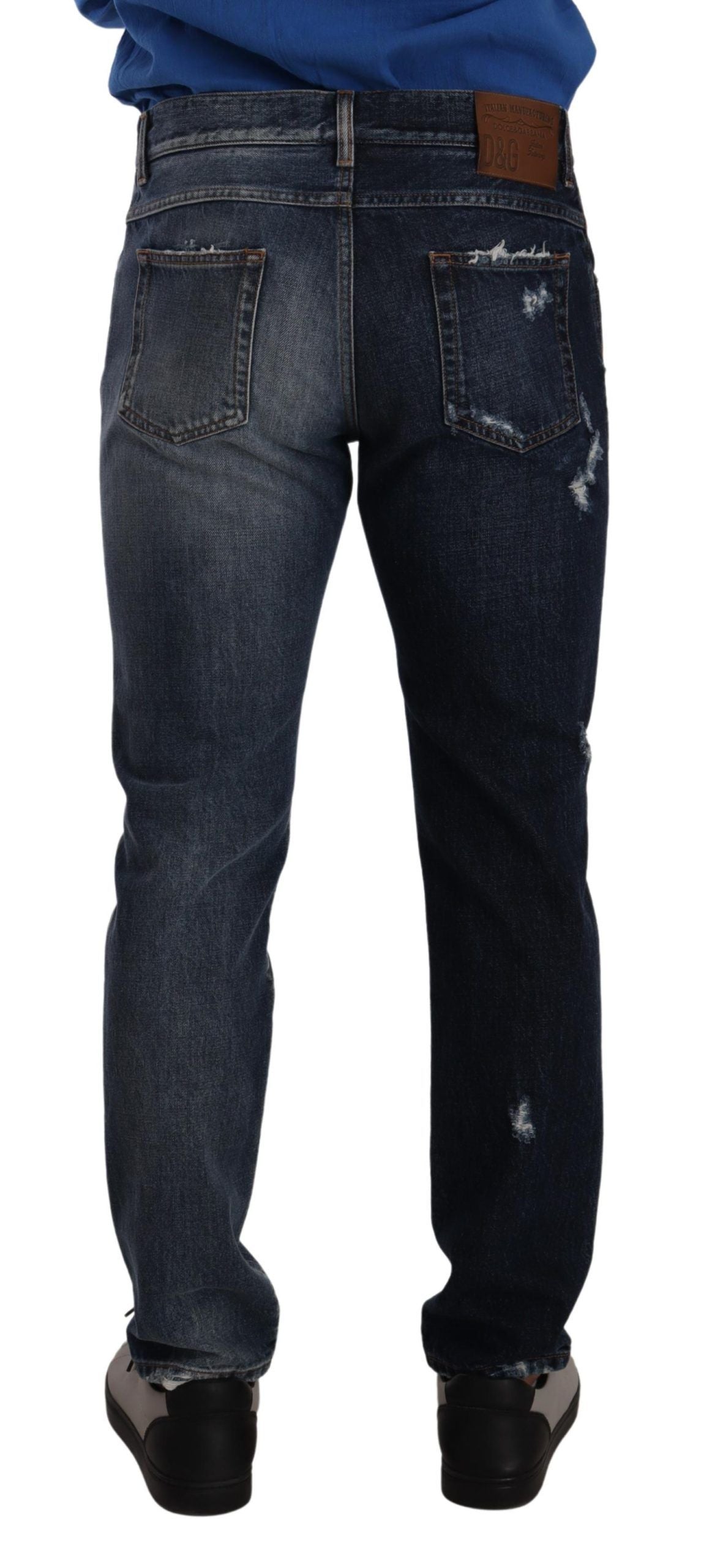 Dolce &amp; Gabbana Blue Cotton Denim Pants Regular Jeans