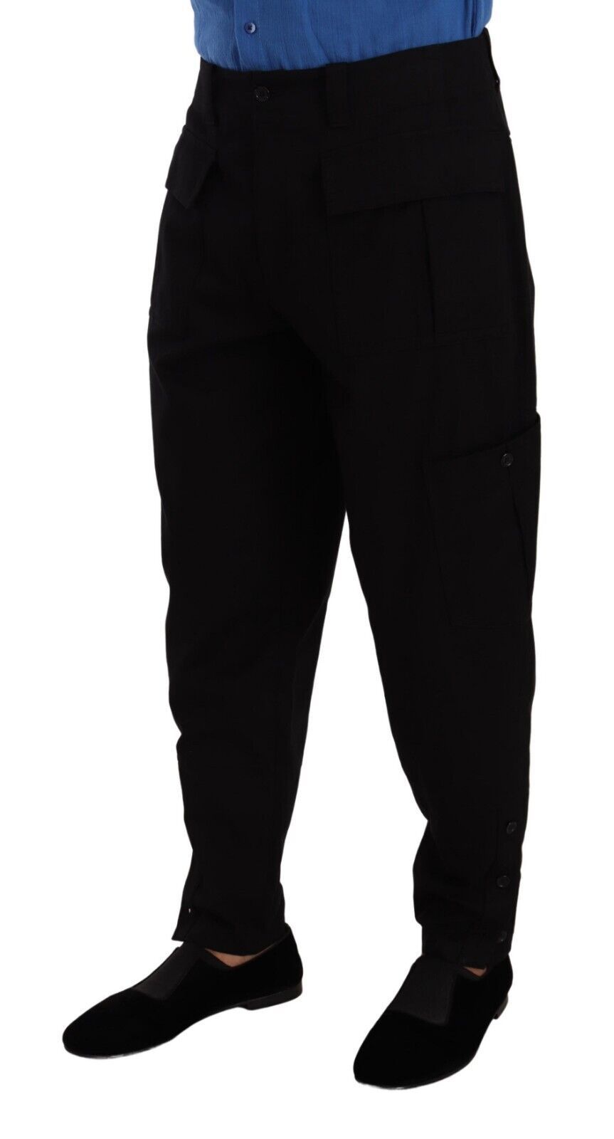 Dolce &amp; Gabbana Black Cotton Stretch Cargo Pants