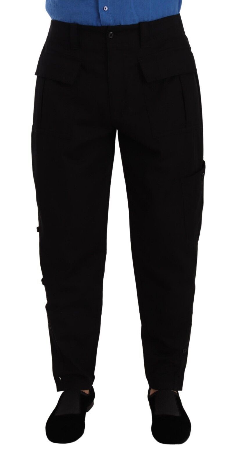 Dolce &amp; Gabbana Black Cotton Stretch Cargo Pants