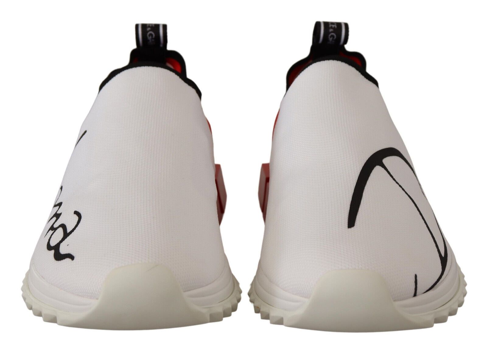 Dolce & Gabbana Weiß Rot Sorrento Sandalen Turnschuhe