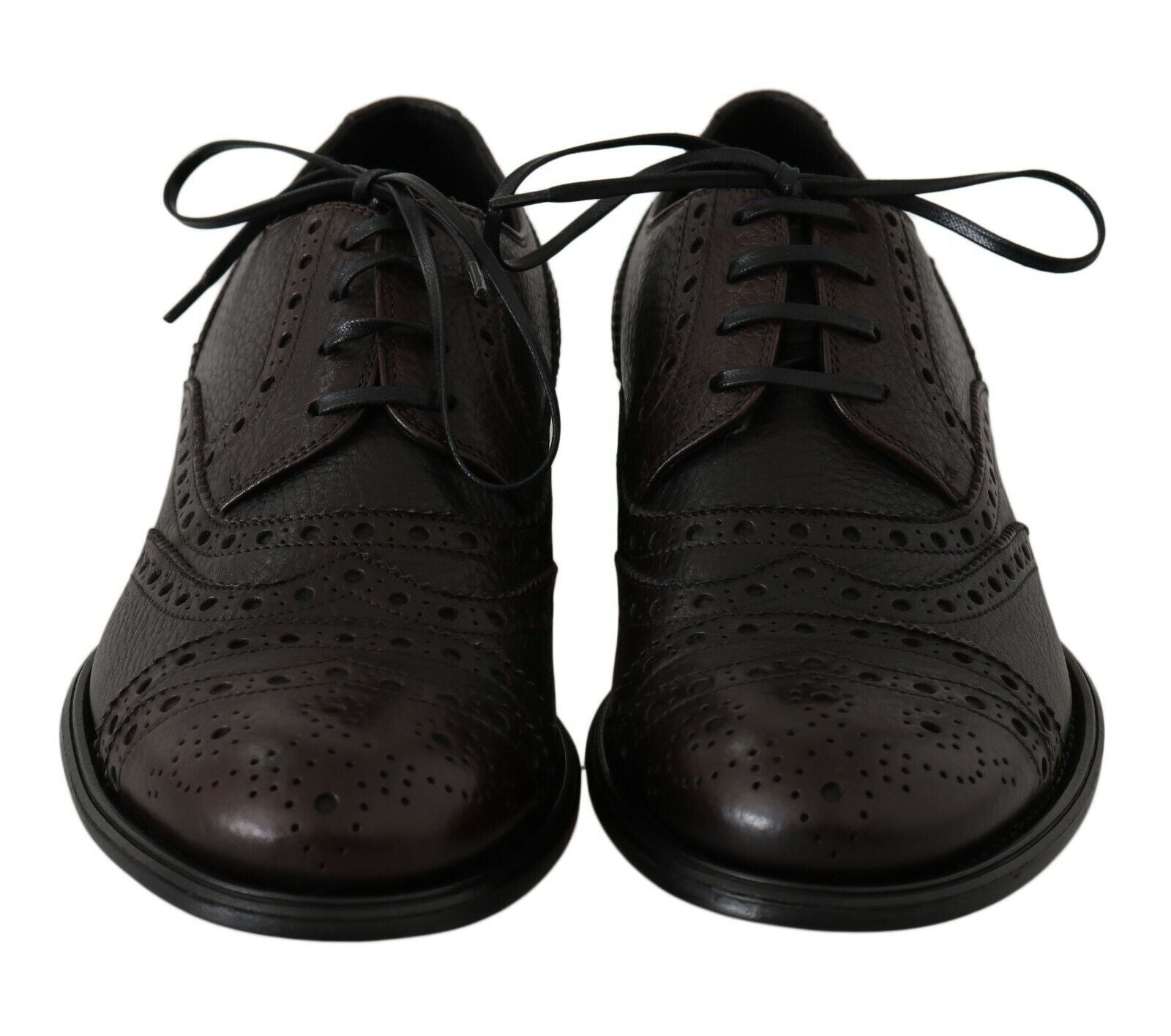 Dolce & Gabbana Braune Leder Wingtip Derby Formelle Schuhe