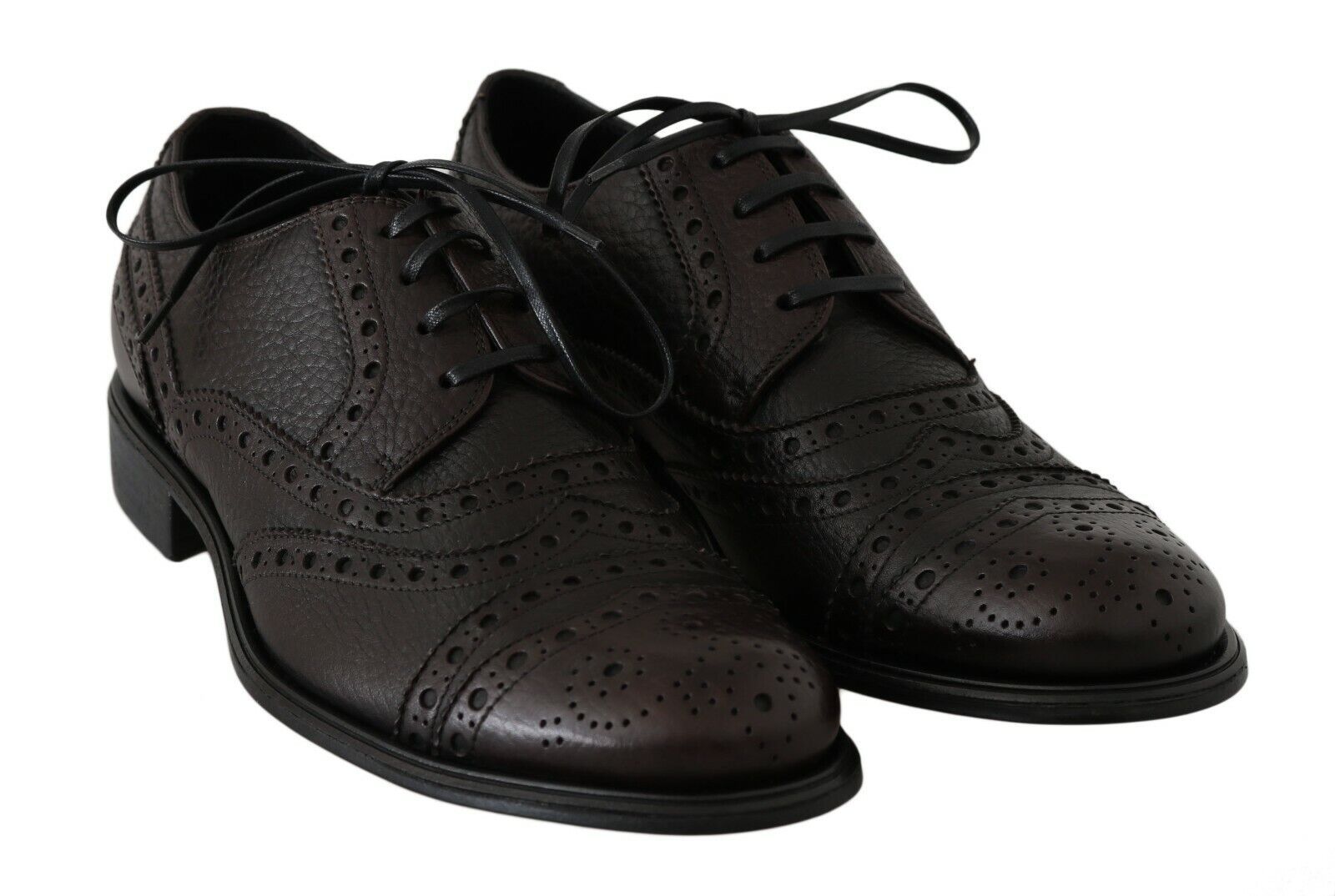 Dolce & Gabbana Braune Leder Wingtip Derby Formelle Schuhe