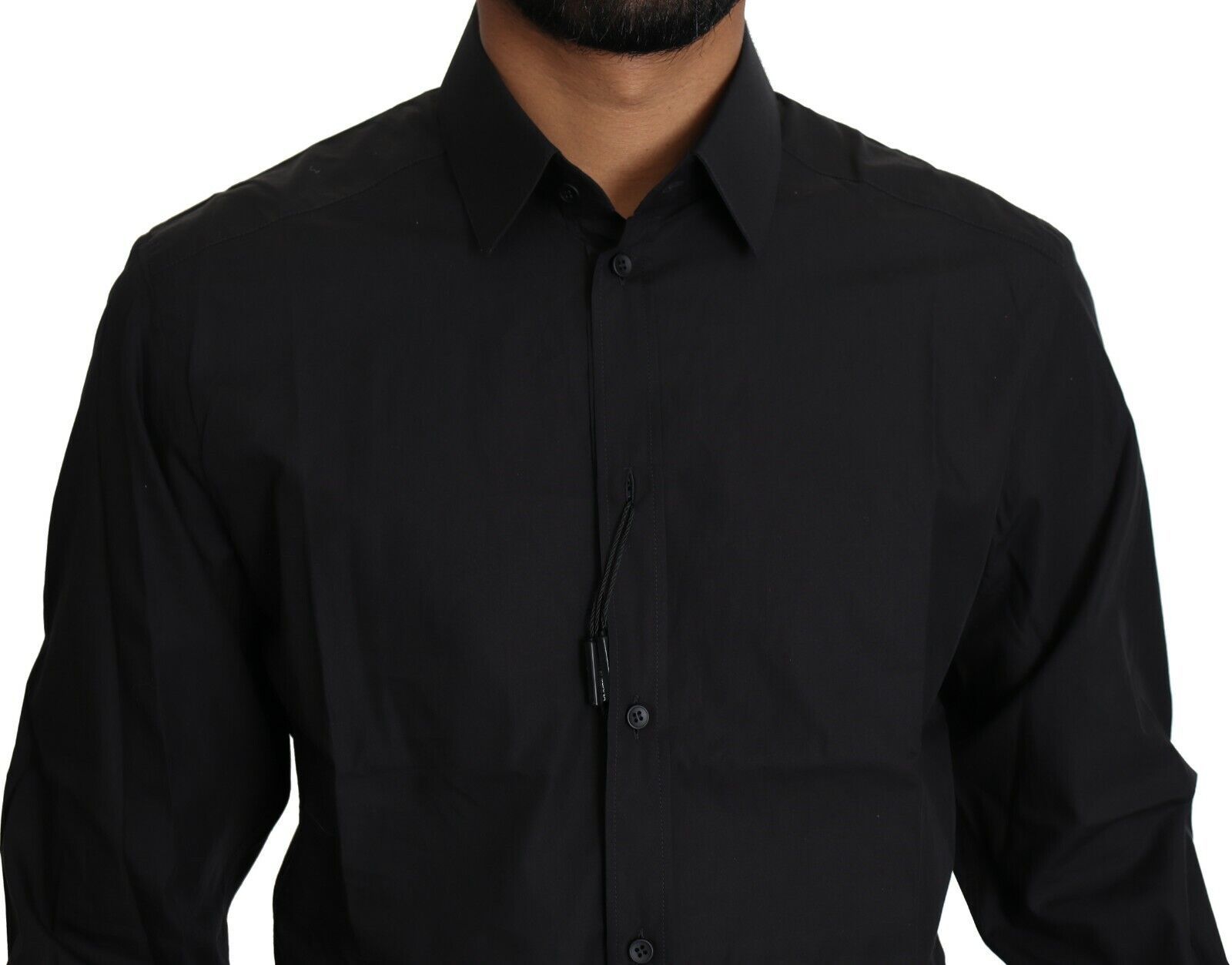 Dolce &amp; Gabbana Black Cotton Shirt Formal Dress Men Top Shirt