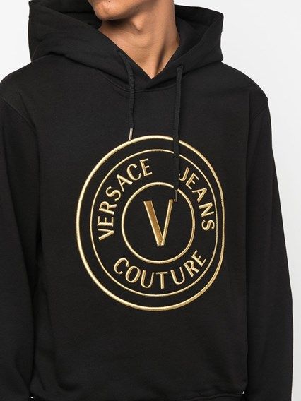 Versace Jeans Chic siyah kapüşonlu sweatshirt