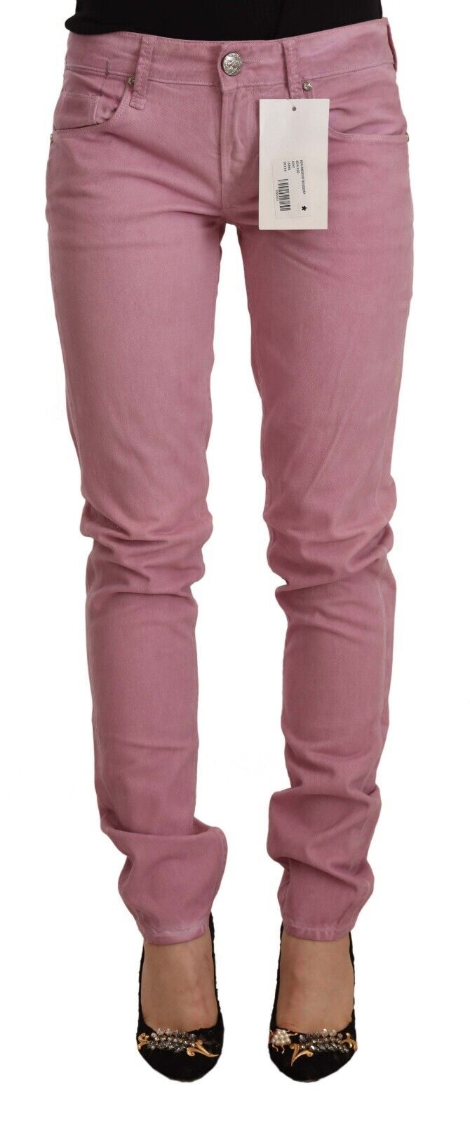 Eight Pembe Pamuklu Slim Fit Kadın Kot Pantolon