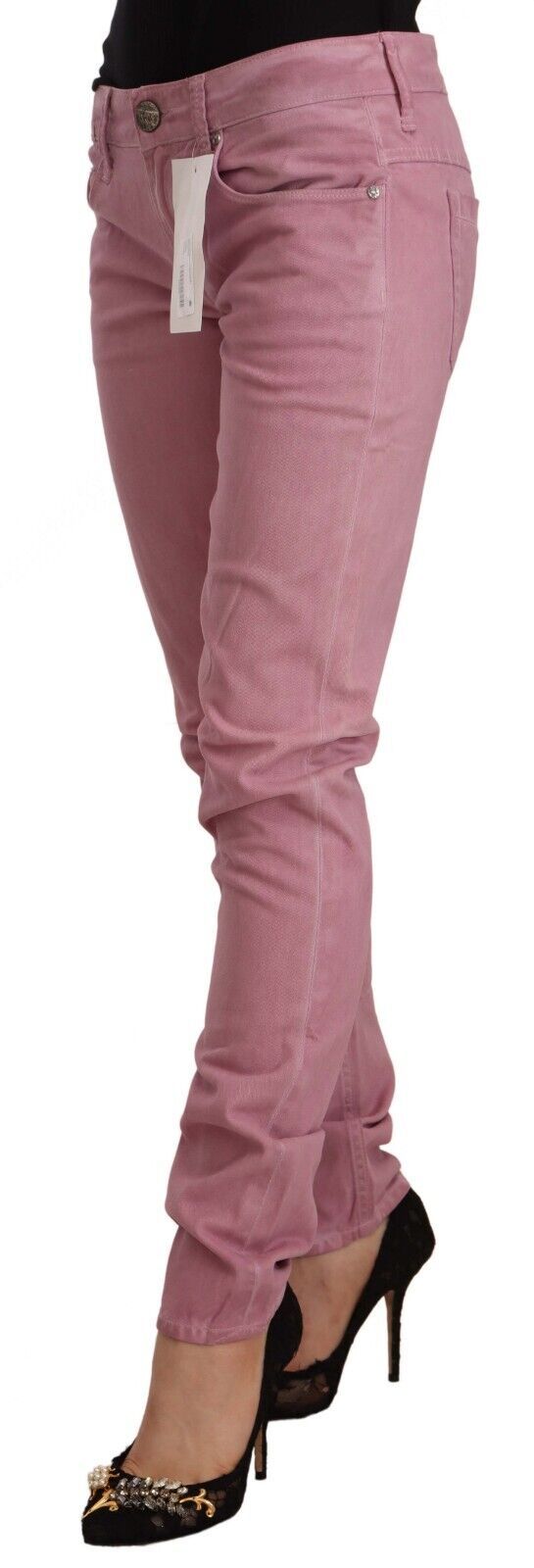 Eight Pembe Pamuklu Slim Fit Kadın Kot Pantolon