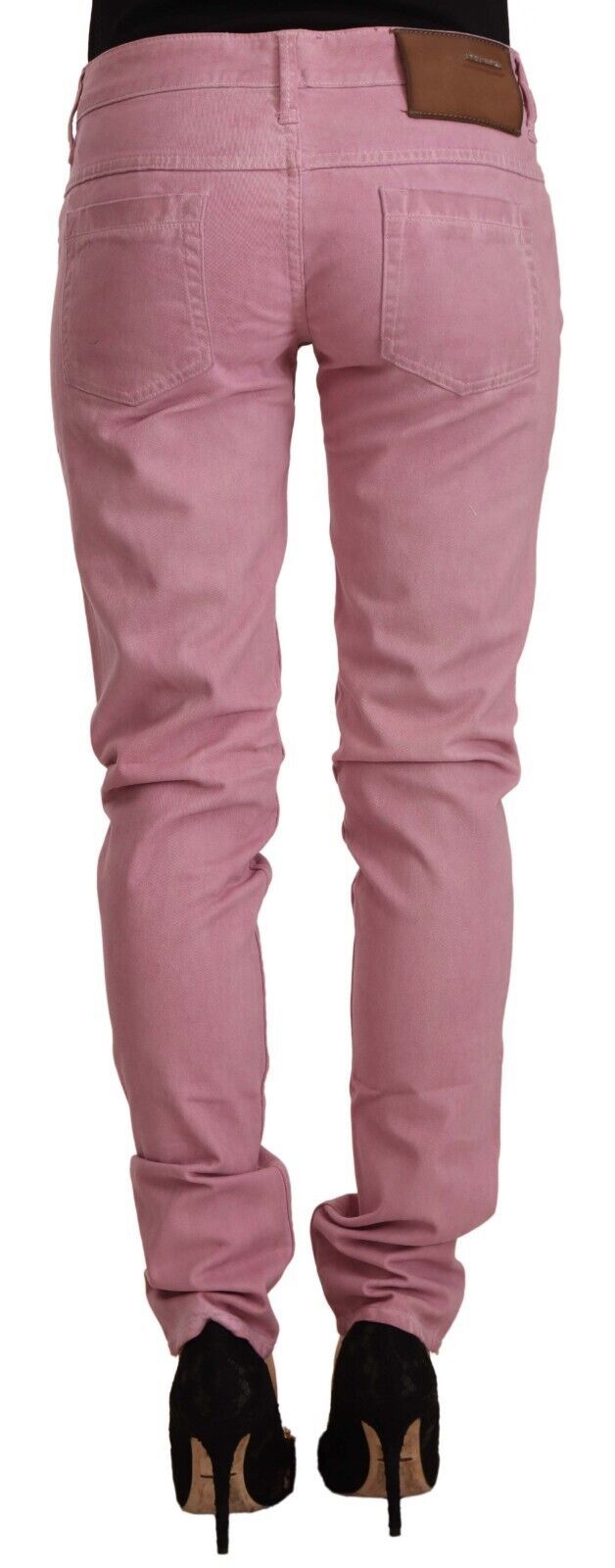 Eight Pembe Pamuklu Slim Fit Kadın Kot Pantolon