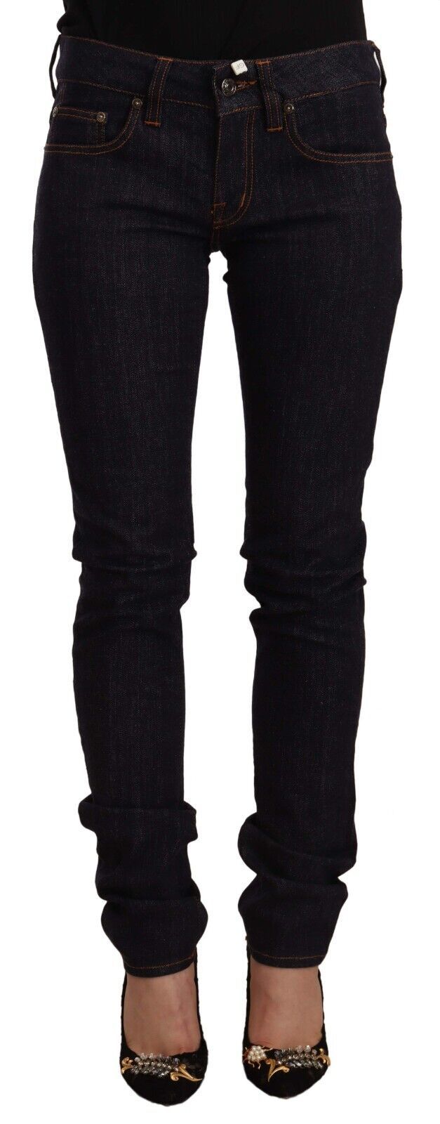 GF Ferre Schwarze Skinny-Jeans aus Baumwoll-Denim mit mittlerer Taille