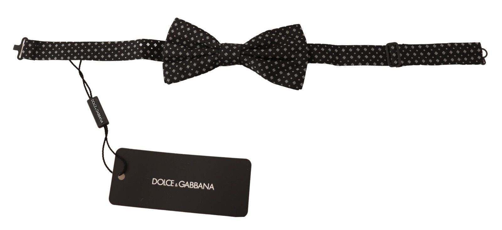 Dolce &amp; Gabbana Black Papillon Tie in 100% Silk with Adjustable Neck