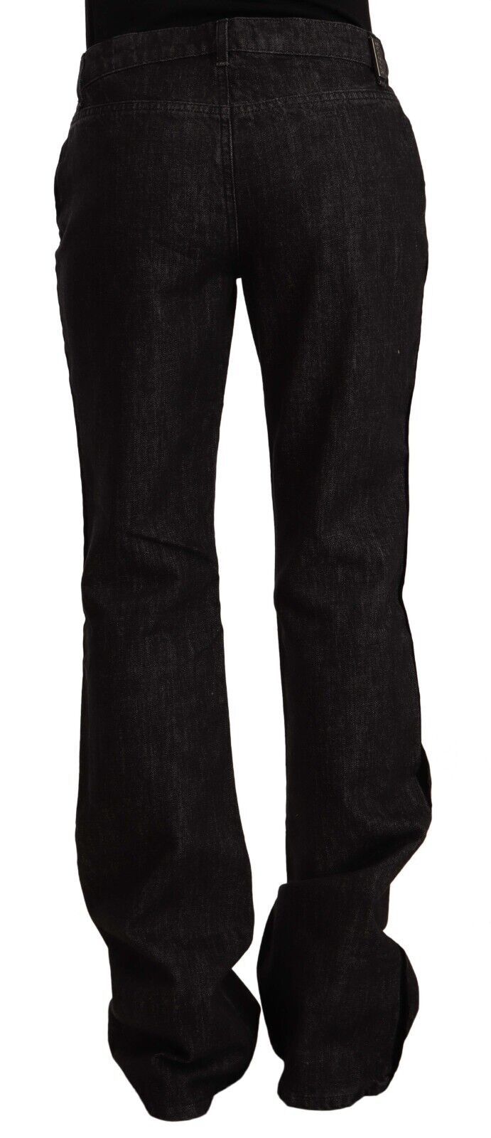 GF Ferre Schwarze Straight Boot Cut Jeans aus Baumwoll-Denim mit mittlerer Taille