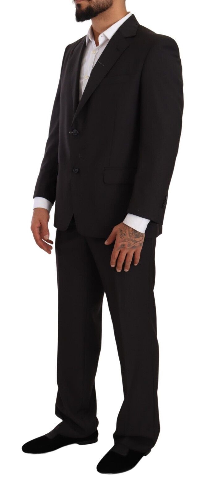 Domenico Tagliente Grey single-breasted formal suit made of polyester
